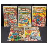 (5) 1970s - 1980s Captain America Comic Books