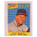 1958 Topps Stan Musial All-Star Creased