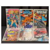 (6) 1980s - 1990s Detective Batman Comic Books