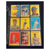 (9) 1958 Topps Star Baseball Cards mixed grade