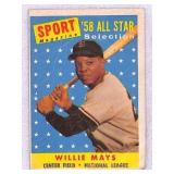 1958 Topps Willie Mays All-Star Creased