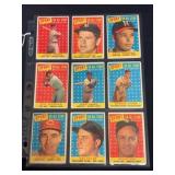 (9) 1958 Topps All-Star Baseball Mixed Grade