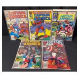 (5) 1989-90 Captain America Comic Books