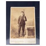 Circa 1890 Boy Holding Bat and Ball Cabinet Card