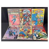 (6) 1980s-1990s Captain America Comic Books