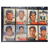 (8) 1953 Topps Baseball Crease Free Cards