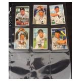(6) 1952 Bowman Baseball Crease Free Cards