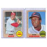 1968 Topps Roger Maris and Frank Robinson Cards