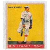 1933 Goudey Max Bishop Crease Free