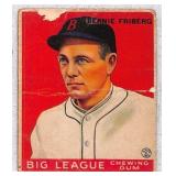 1933 Goudey Bernie Friberg Baseball Card