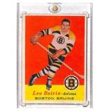 1957 Topps Leo Boivin Boston Bruins Card