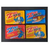 (4) 1983 Zero Heroes Bubble Gum Packs