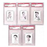 Five 1950 Callahan Baseball PSA Graded HOF