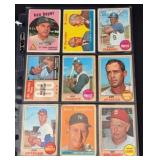 (9) Vintage Assorted Topps Hall of Fame Cards
