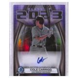 2023 Bowman Draft Cole Carrigg Autograph Card