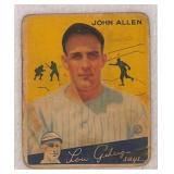 1934 Goudey John Allen Baseball Card No. 42