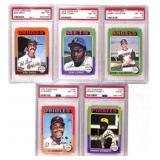 (5) 1975 Topps Baseball Mini PSA 8