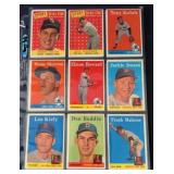 (18) 1958 Topps High-Grade Baseball Cards