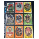 (9) 1958 Topps Football Star Player Cards