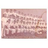 1949 New York Yankees World Champions Exhibit Card