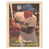1957 Topps Ernie Banks EX Red Mark On back