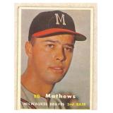 1957 Topps Ed Mathews EXMT Red Mark On Back