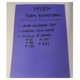 1973-74 Topps Basketball Near Complete Card Set