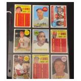 (9) 1969 Topps Baseball HOF Cards
