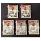 (5) 1984 Topps Football Giants Team Sets