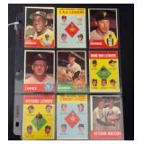 (10) 1963 Topps Baseball HOF Cards Mixed grade