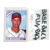 1966 Topps Sealed Baseball Fun Pack Eddie Mathews