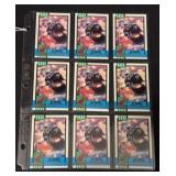 (9) 1990 Topps Bo Jackson Football Cards