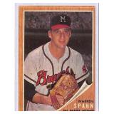 1962 Topps Warren Spahn Baseball Card #100