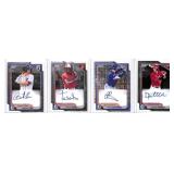 4 Bowman Chrome Prospect Autographed Cards