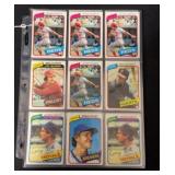 (34) 1980 Topps Baseball Star Player Cards