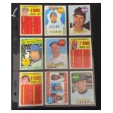 (9) 1969 Topps Baseball HOF Cards