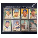 (8) 1952 Topps Baseball Cards mixed grade
