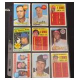 (9) 1969 Toops Baseball HOF Cards