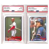 1989 Topps Ozzie Smith & Ryne Sandberg PSA 8