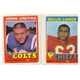 1971 Topps John Unitas and Willie Lanier Cards