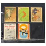 (5) Vintage Cards Ted Williams and Mickey Mantle