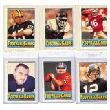 6 Unbranded Football Player Trading Cards