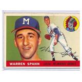 1955 Topps Warren Spahn Baseball Card #31