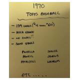 (139) 1970 Topps Baseball Cards, hi grade