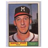 1961 Topps Baseball Card Warren Spahn #200