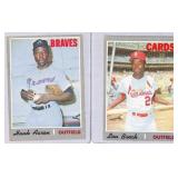 1970 Topps Hank Aaron and Lou Brock Cards