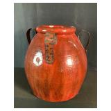Pottery Jar with Metal Handles