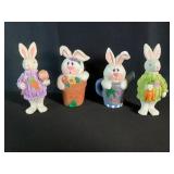 Easter Bunny Resin Figurines & Bowl