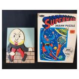 Wood Humpty Dumpty Puzzle & Superman Puzzle