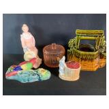 McCoy Planter, Depression Sugar Dish, Wall Pocket